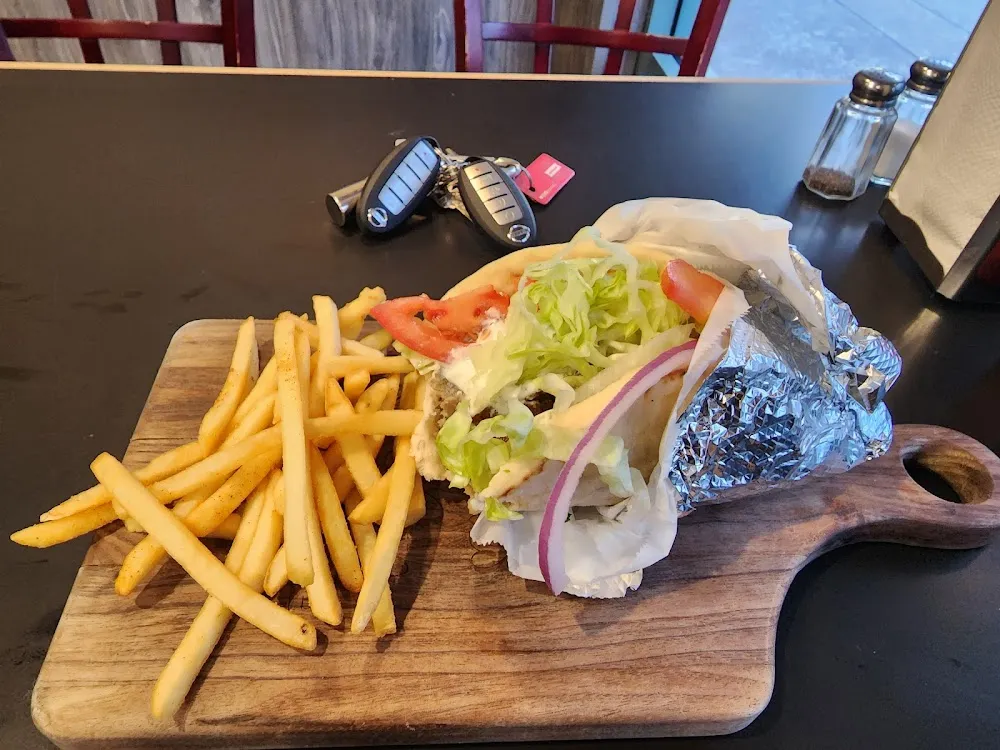 Lamb Gyro Sandwich with Fries